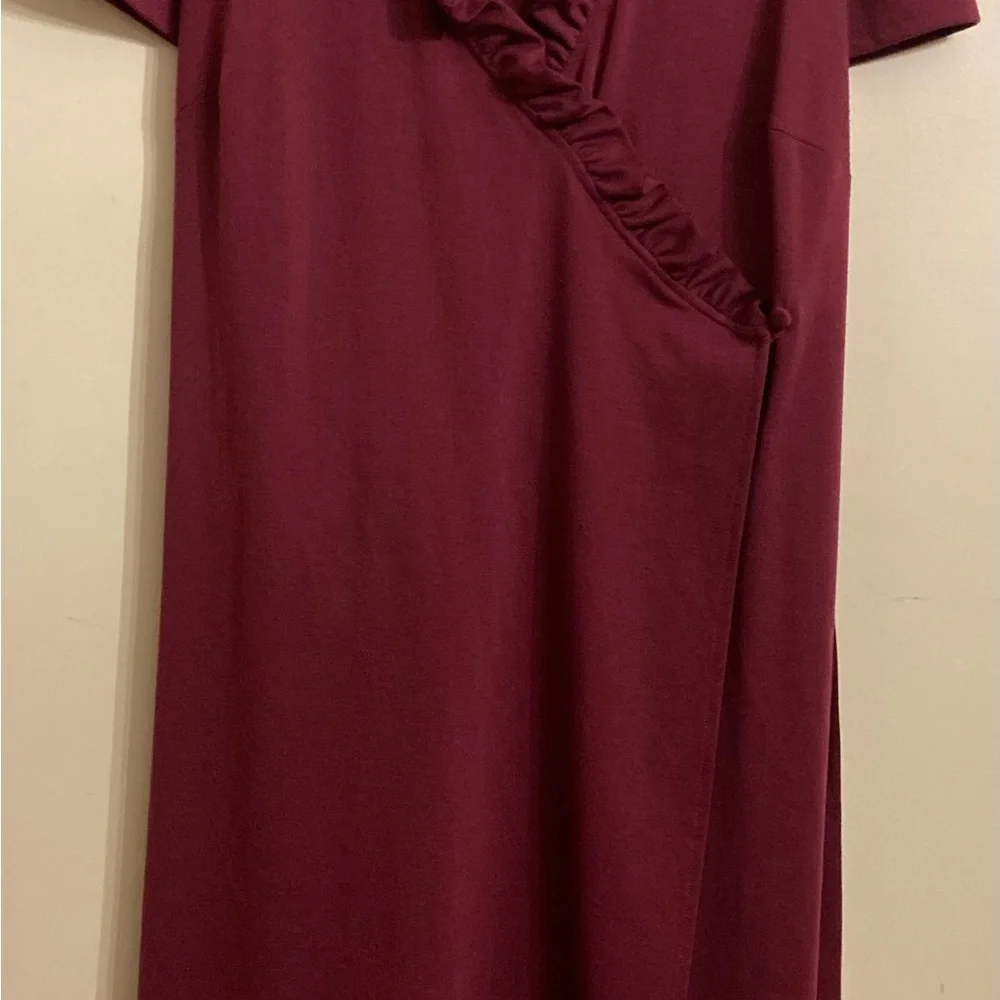 SALE❗️Lane Bryant Women’s Plus Size 16 Midi Wrap Dress / Burgundy Wine / EUC - Picture 7 of 9
